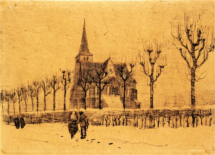  文森特·威廉·梵高  Vincent Willen Van Gogh —— 教堂的景观